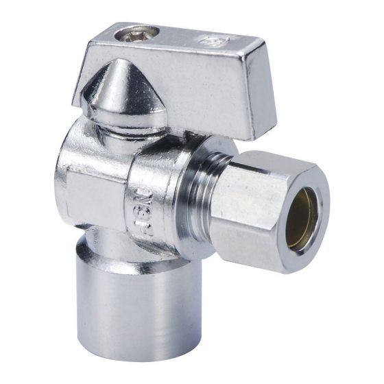 Valve d’arrivée d’eau, verticale,1/2" BRAS x 3/8" COMP, laiton