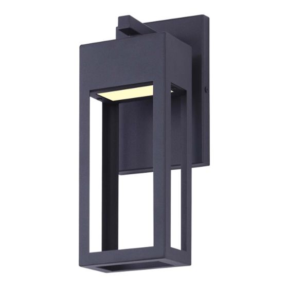 Applique murale extérieure DEL Orfya, verre givré, noir mat