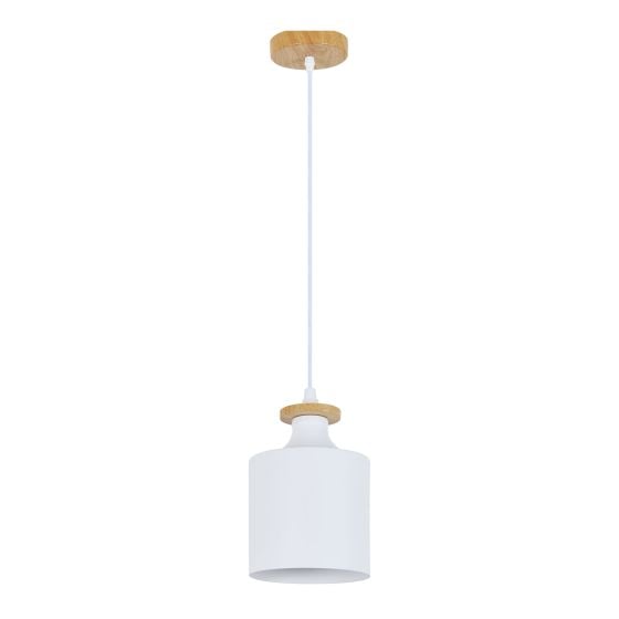 Pendant Light – 1 Light - Teziel – White-Wood – 12 cm