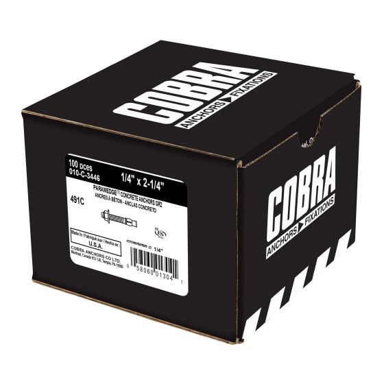 Ancrage, Parawedge, finition zinc, 1/4" x 2 1/4", 100/pqt