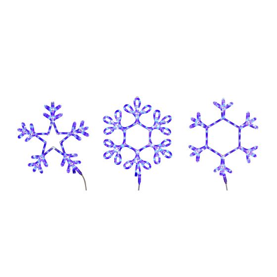 Décoration flocon de neige scintillant, DEL, 18", 3 modèles, vendu à l'unité
