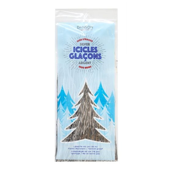Silver Decorative Icicles - 1000 Strands - 18’’