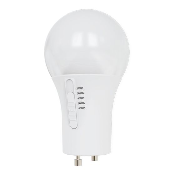 LED Light Bulb, A19, Adjustable 5CCT, 10W, 1/Pkg