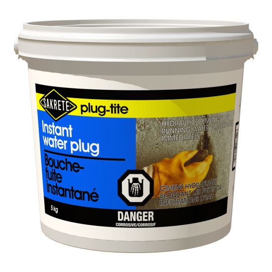 Bouche-fissure instantané Plug-Tite, ciment hydraulique, 5 kg