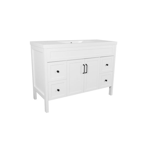 Meuble-lavabo Makala, 48,25" x 21,25" x 35,75", fini blanc mat