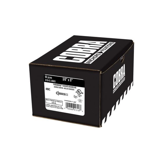 Ancres à béton Parawedge™, zingué, 3/8 x 5 po, 50/pqt