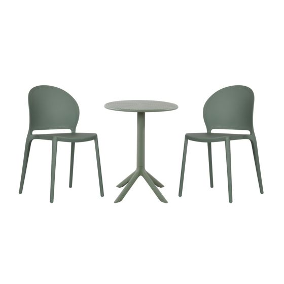 Artemis Bistro Patio Set - 3-Piece - 24" Round Table - Sage