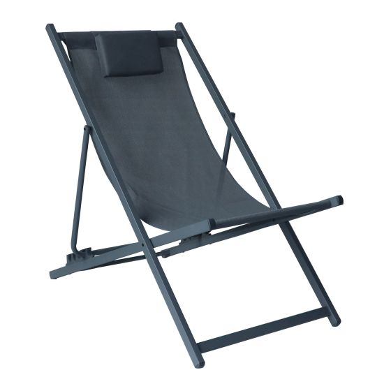 Folding Deck Chair - Dark Grey