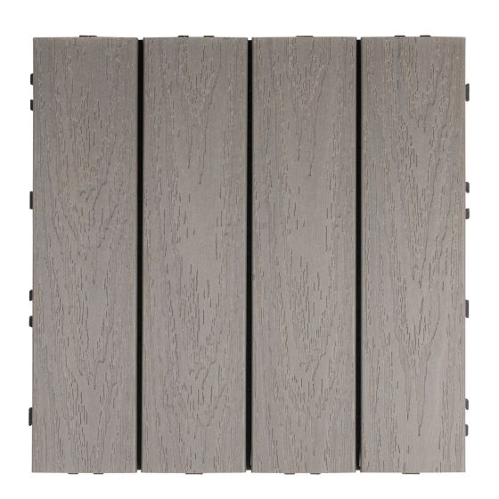 Composite Deck Tiles - 12" x 12" - Grey - 6/Pkg
