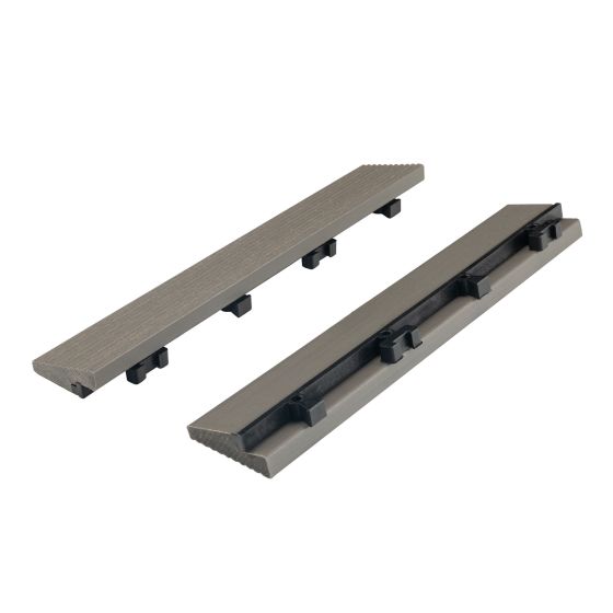 Deck Tile Edge Trim - 12" - Grey Finish - 4-Pack