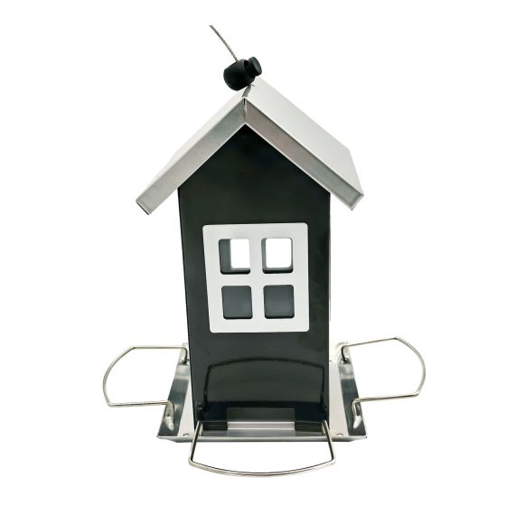Mangeoire à oiseaux, métal et plastique, 4,7" x 4,7" x 3,5"