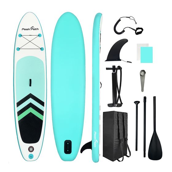 Planche à pagaie gonflable, 126" x 30" x 6",  menthe/blanc
