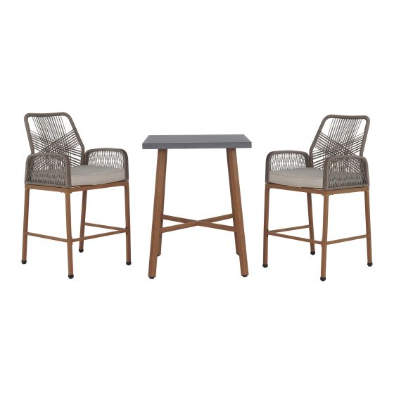 Sygno 3-Piece Bistro Set - Bar-Height - 29.9" Table - Beige