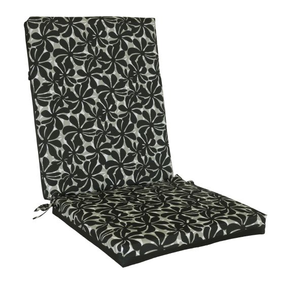 Reversible High-Back Patio Cushion - Floral Pattern - 19" x 42"