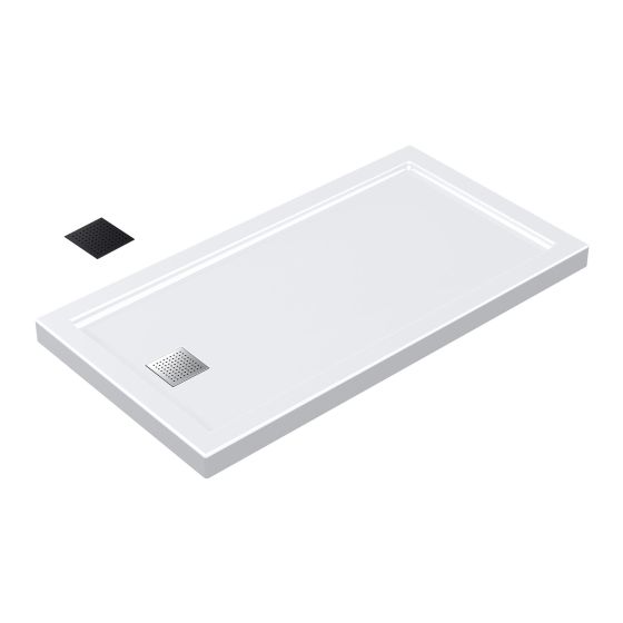 Base de douche Sedna, profil bas, 60" x 32" x 3", acrylique blanc