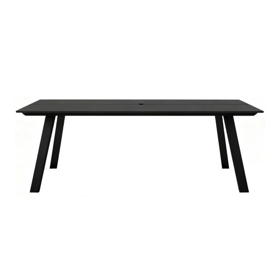 Table à dîner extérieure Hollo, 86,6" x 39,4", noir
