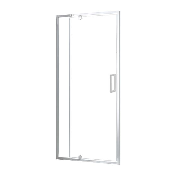 Porte de douche pivotante, semi-sans cadre, 40" x 32", chrome