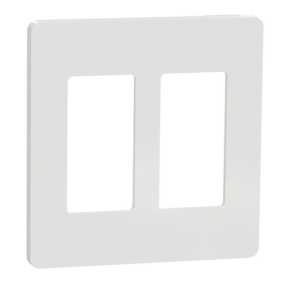 Screwless Wall Plate - Double - White