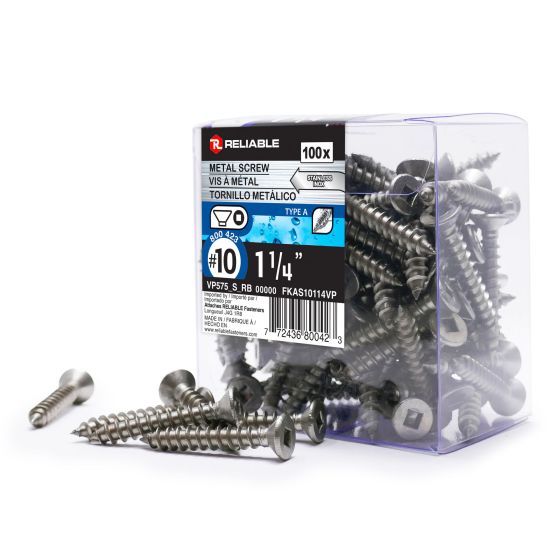 Metal Screws - Self-Tapping - Type A - #10 x 1-1/4" - 100/Pkg