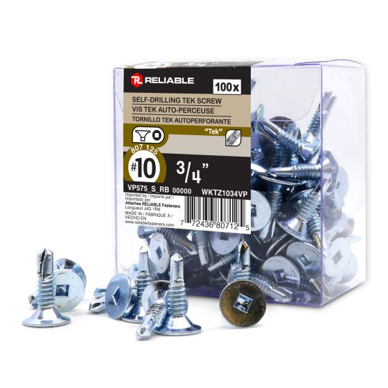 Metal Screws - Self-Tapping - Self-Drilling - #10 x 3/4" - 100/Pkg