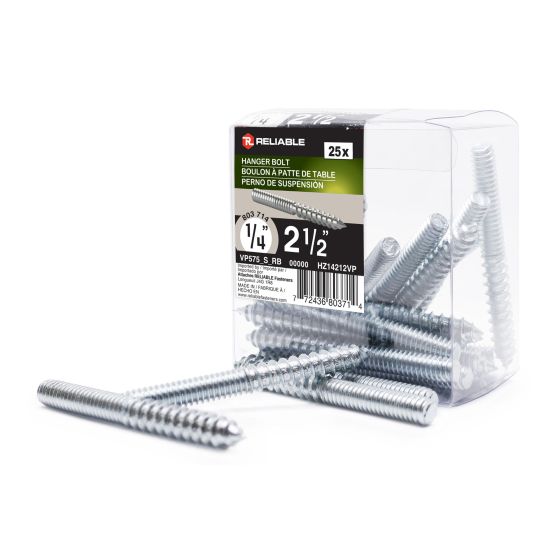 Hanger Bolts - 1/4" x 2 1/2" - 25/Pkg