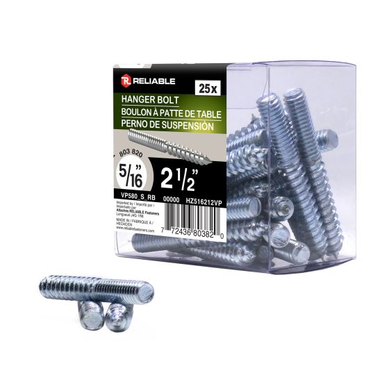 Hanger Bolts - 5/16" x 2 1/2" - 25-Pack