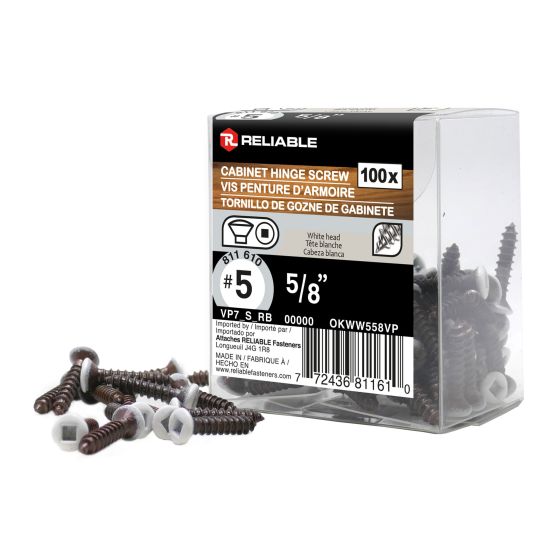 Wood Screws - #5 x 5/8" - Single-helix - Regular Point - 100/Pkg