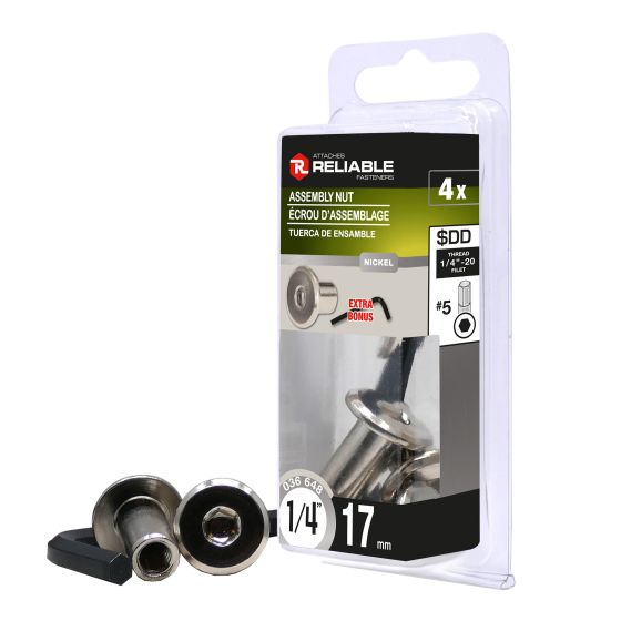 JCN Hex Nuts - 1/4" x 17 mm - 4/Pkg