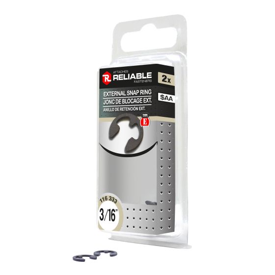 Type E Snap Ring - 3/16" - 2/Pkg