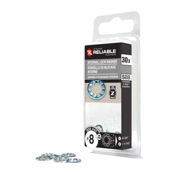 Internal Lock Washer - #8 - Zinc-Plated - 30/Pkg
