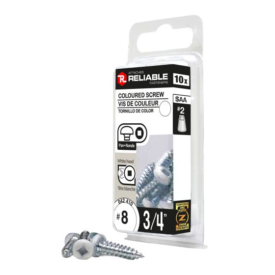 Metal Screws - #8 x 3/4 in - Self-Tapping - Type A - 10/Pkg