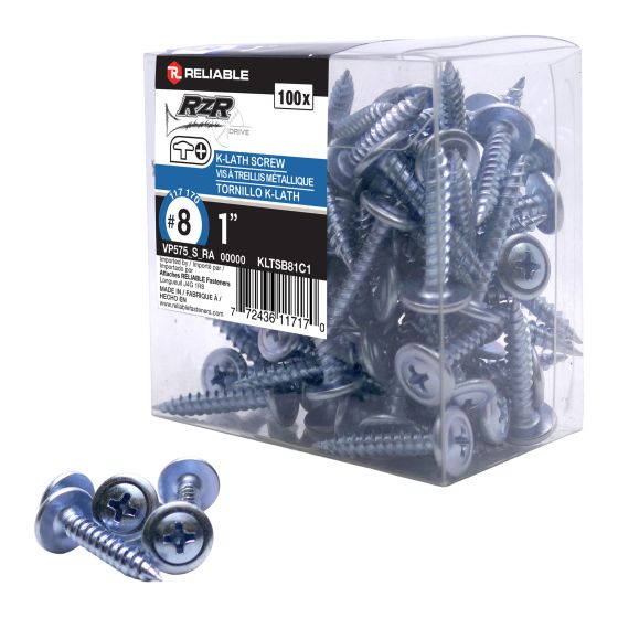 Metal Screws - #8 x 1" - Self-Tapping - Type S - 100/Pkg