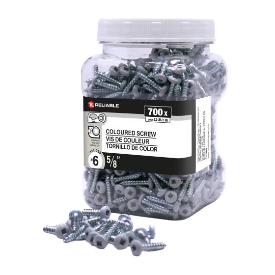 Metal Screws - #6 x 5/8" - Self-Tapping - Type A - Grey - 700/Pkg