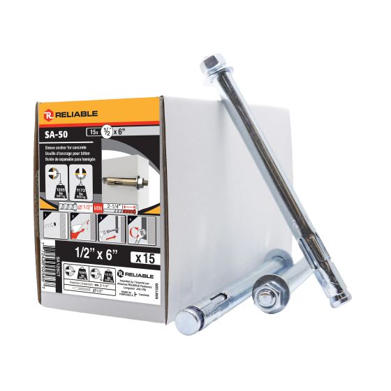 Sleeve Anchors - 1/2" x 6" - 15/Pkg