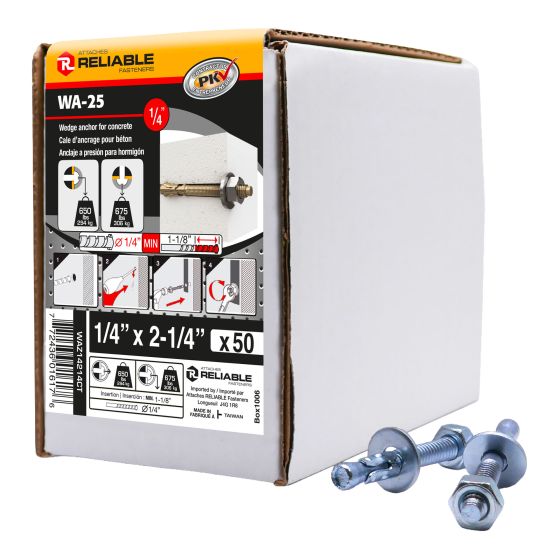 Wedge Anchors - 1/4" x 2-1/4" - 50/Pkg