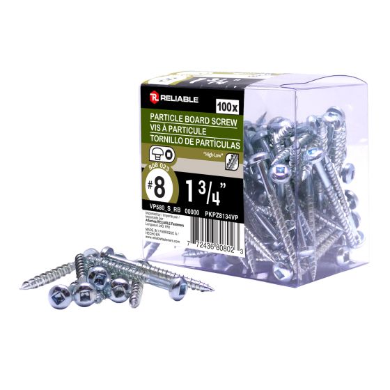 Wood Screws - #8 x 1 3/4" - Asymetric Thread - 100/Pkg