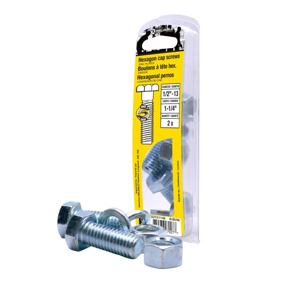 Bolts with Nuts and Washers - 1/2" x 1-1/4" - Grade 5 - 2/Pkg