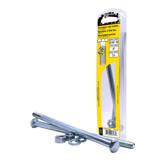 Bolts with Nuts and Washers - 5/16" x 6" - Grade 5 - 2/Pkg