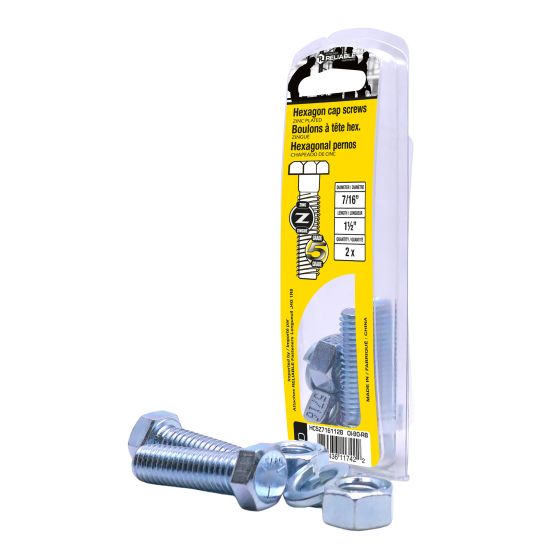 Bolts with Nuts and Washers - 7/16" x 1-1/2" - Grade 5 - 2/Pkg