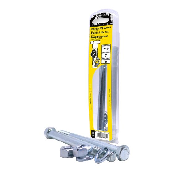 Bolts with Nuts and Washers - 7/16" x 5" - Grade 5 - 2/Pkg