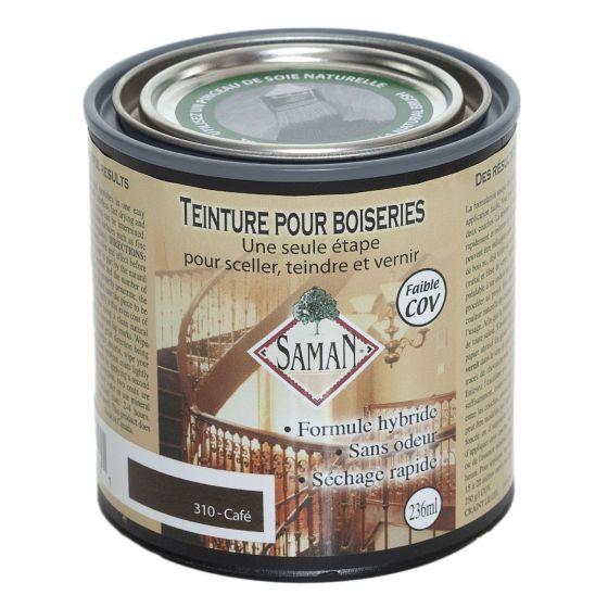 Teinture et vernis SAMAN, café, 236 ml