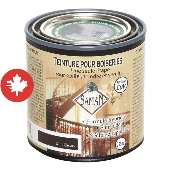 Teinture et vernis SAMAN, cacao, 236 ml