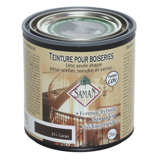 Teinture et vernis SAMAN, cacao, 236 ml
