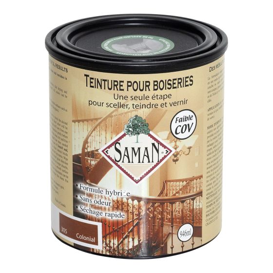 Teinture et vernis SAMAN, colonial, 946 ml