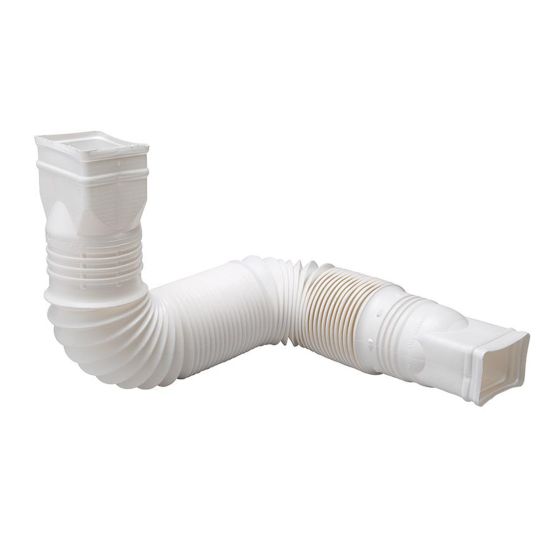 Flex-A-Gutter Spout Downspout Extension - Vinyl - White - 25-55" Adjustable