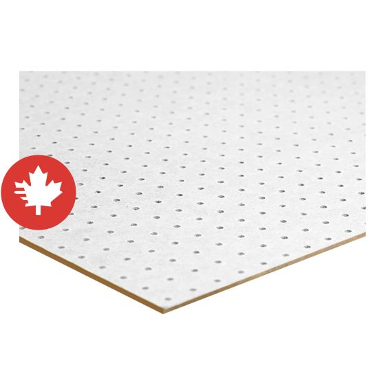 HDF Panel - 4.8 mm x 4' x 8' - Perforated - White