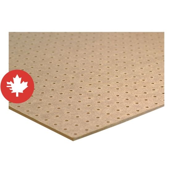 Panneaux en HDF, 4,8 mm x 4' x 8', perforé, beige