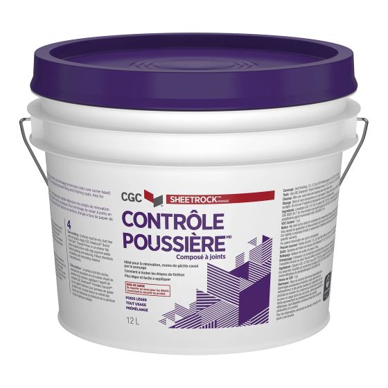 Composé à joints CGC Sheetrock Contrôle Poussière, 12 l