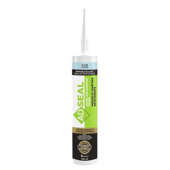 Caulking for Doors, Windows and Siding, Adseal, Paintable Sealant - 304 ml - Ultra Clear