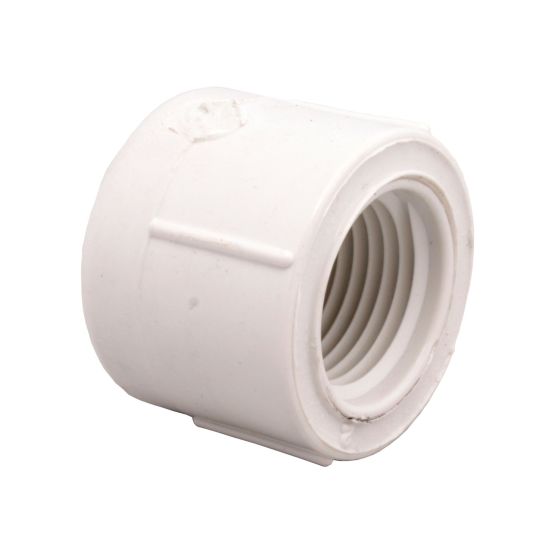 Bouchon femelle fileté, 1 1/4", blanc